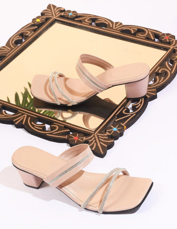 Elegant Shimmer Strap Heels