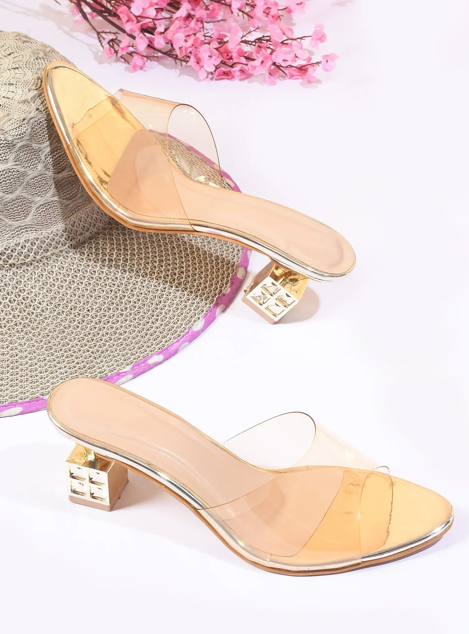 Luxe Studded Block Heel Mules