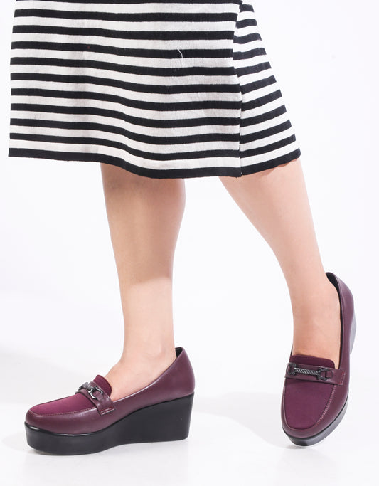 Smart Casual Low Platform Wedge Loafers