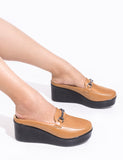 Minimal Buckle Wedge Loafers