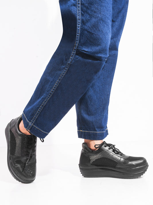 TRYME Bold Casual Mesh Lace Up Sneakers For Women's