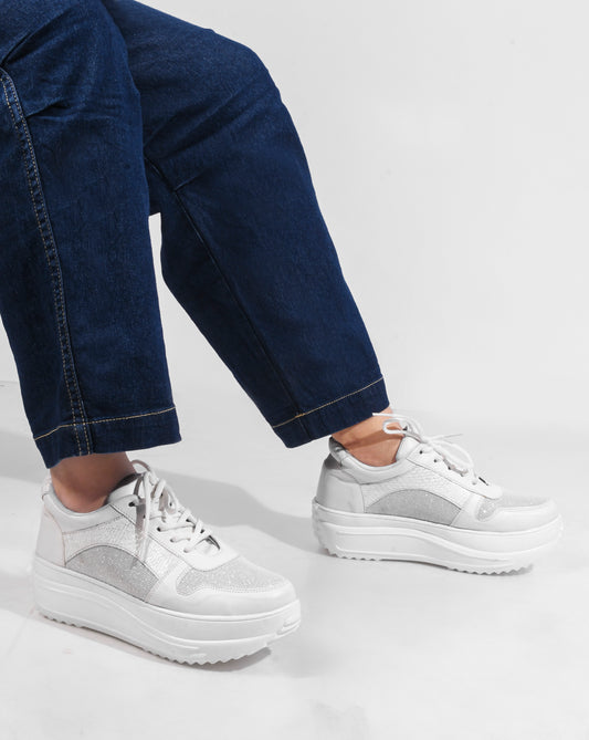 TRYME Bold Casual Mesh Lace Up Sneakers For Women's