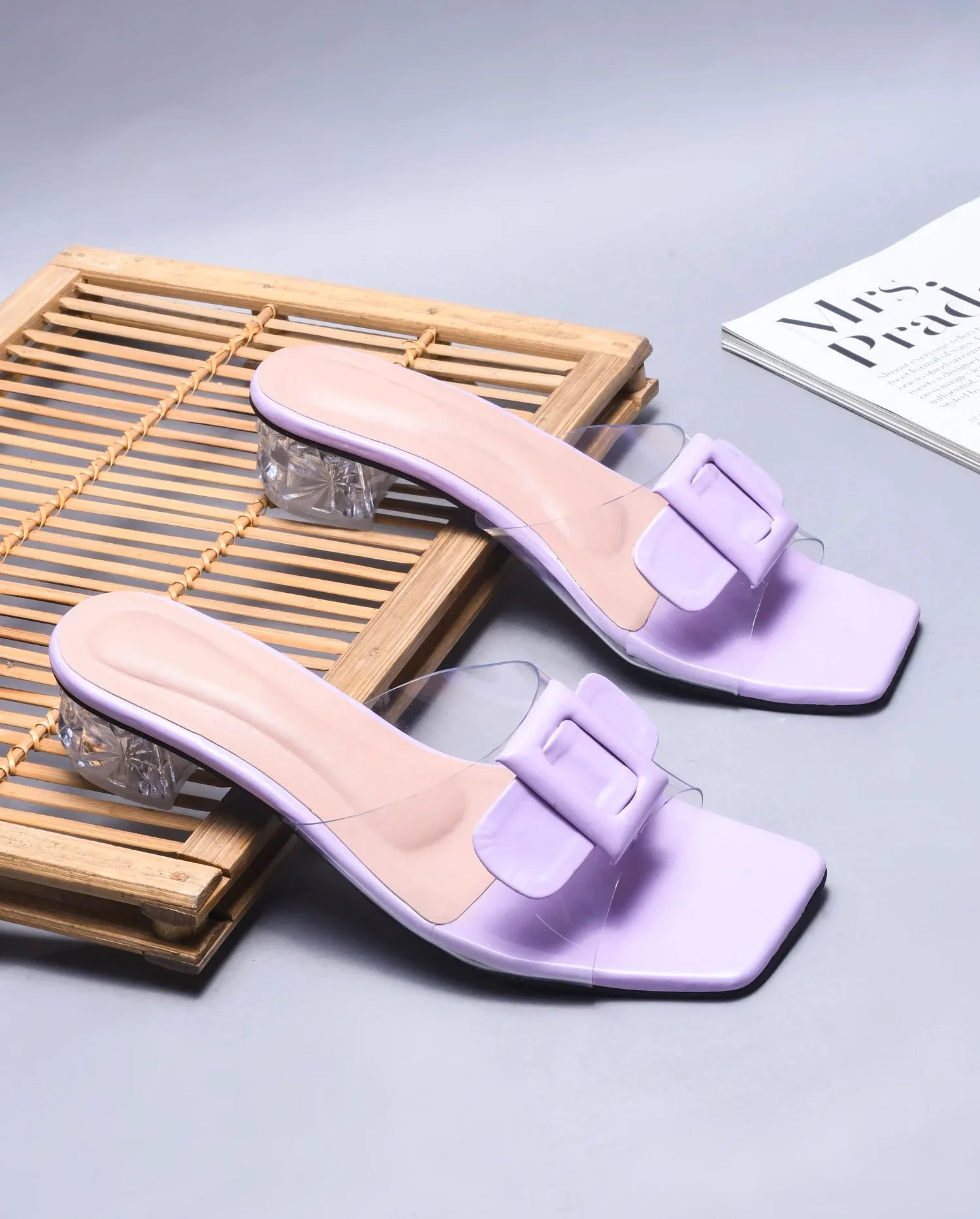 Transparent Bow Detail Heels