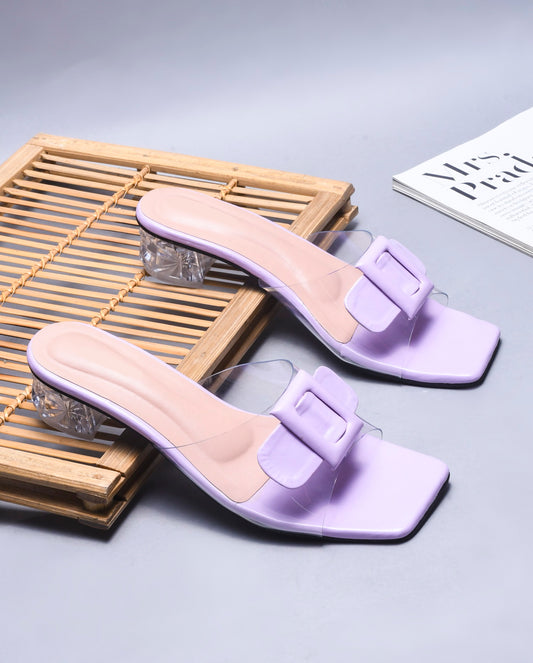 Transparent Bow Detail Heels