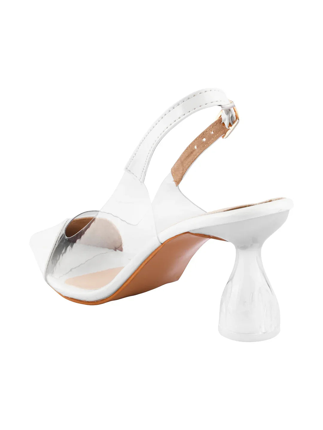 Modern Glass Finish Slingback Heels