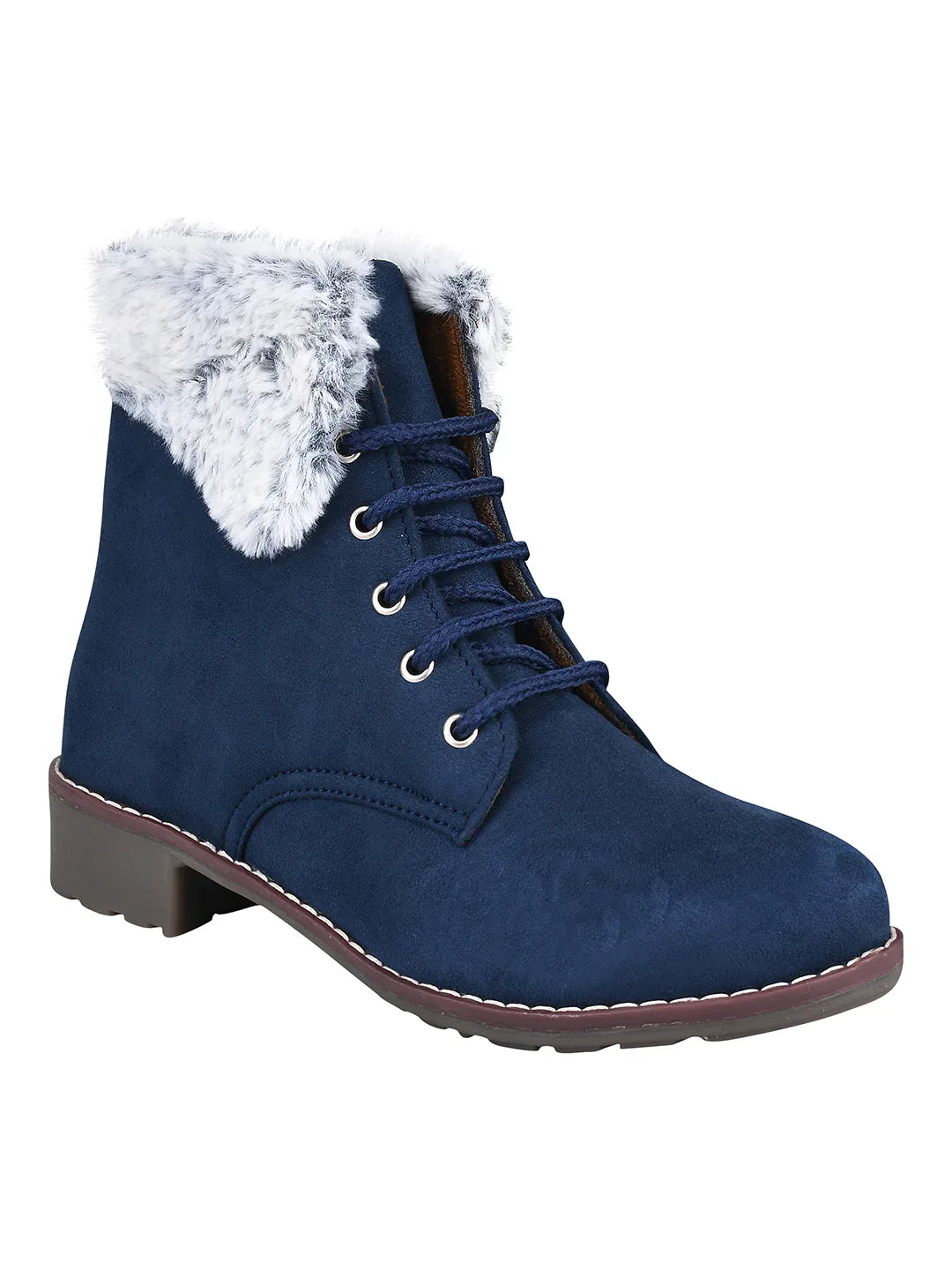 Cold Guard Lace-Up Fur Ankle Boots