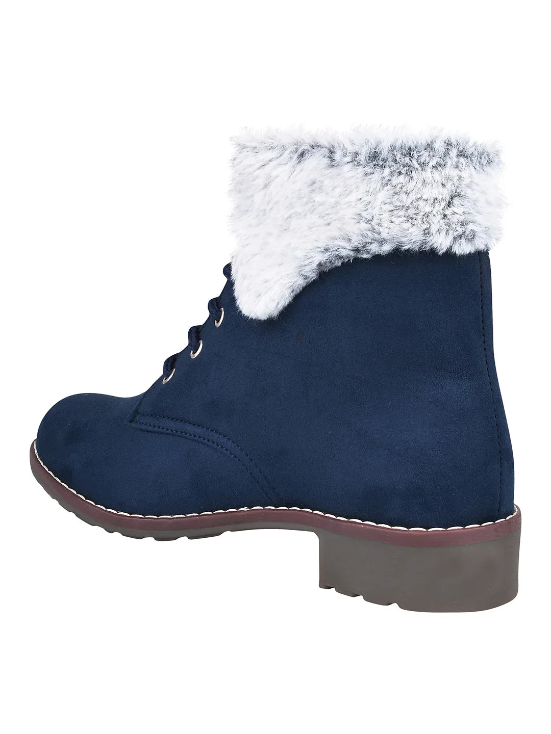 Cold Guard Lace-Up Fur Ankle Boots