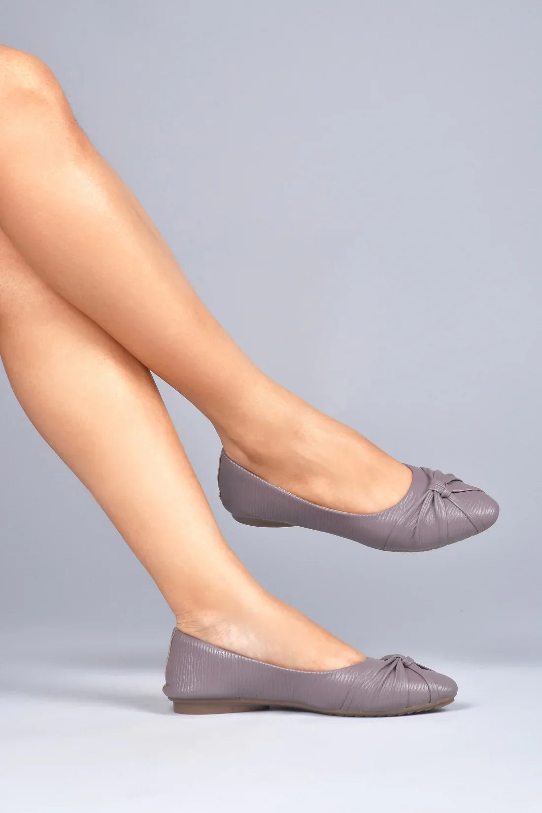 Textured Knot Detail Comfort Ballerinas