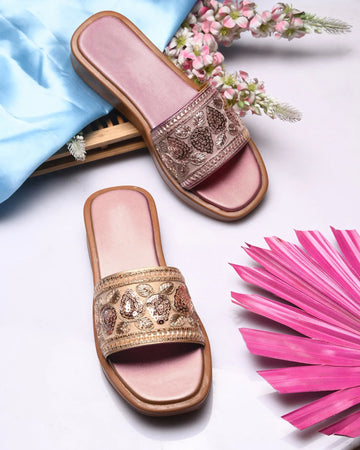Royal Embroidery Comfort Platform Flats