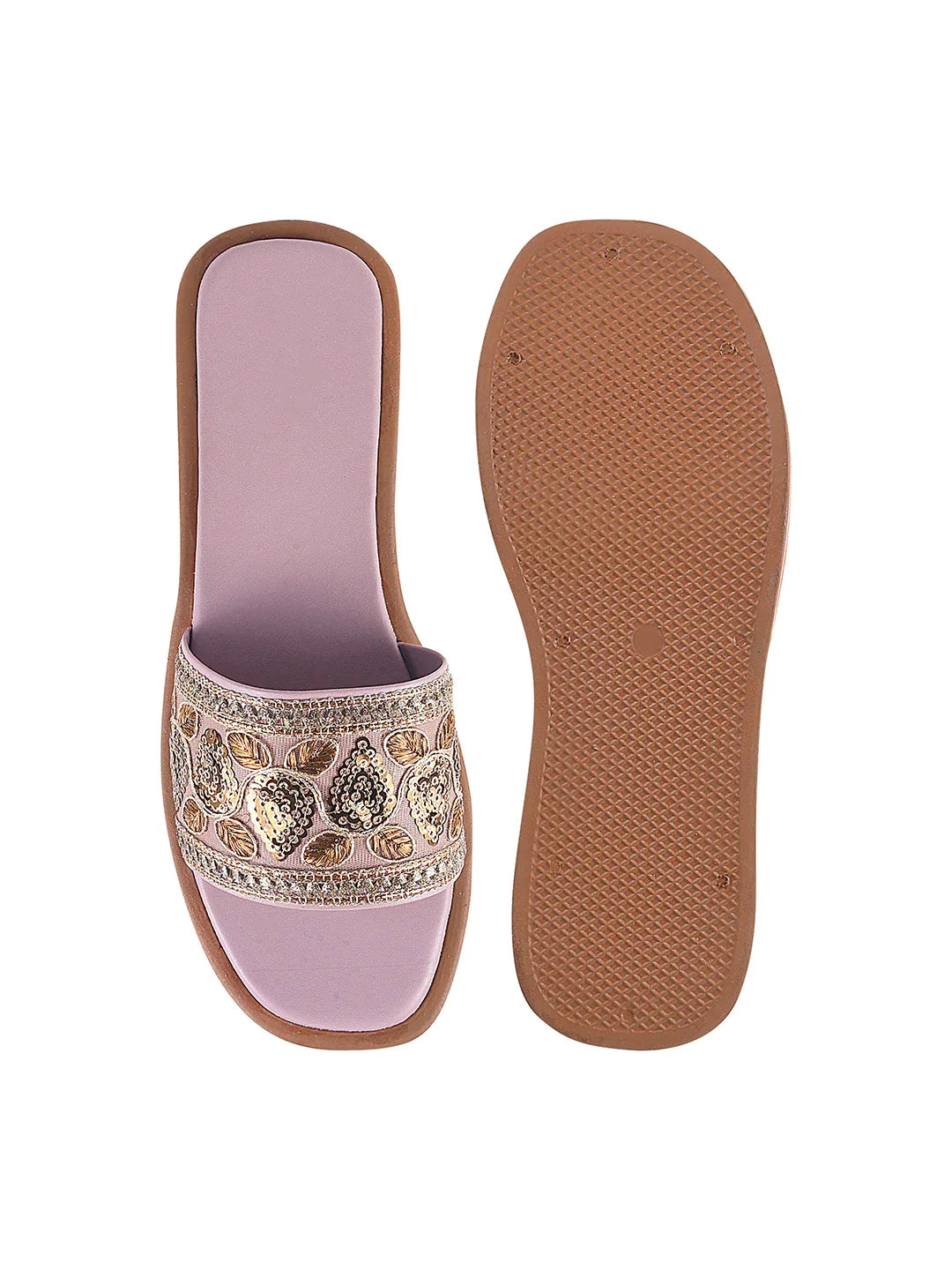Royal Embroidery Comfort Platform Flats