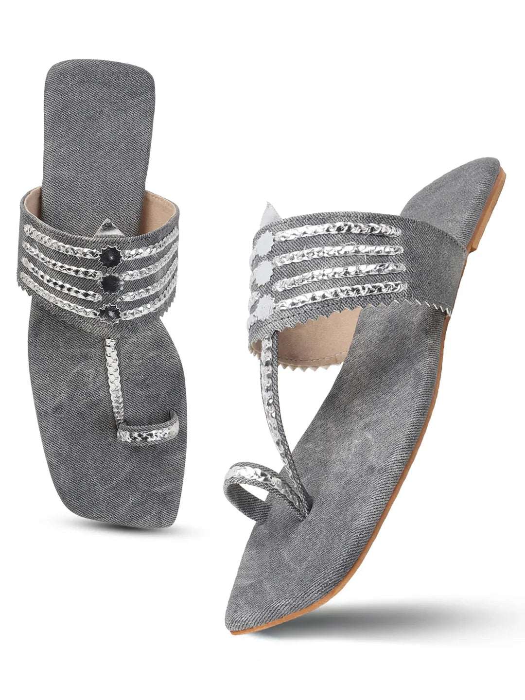 Ethnic Chain Detail Flats