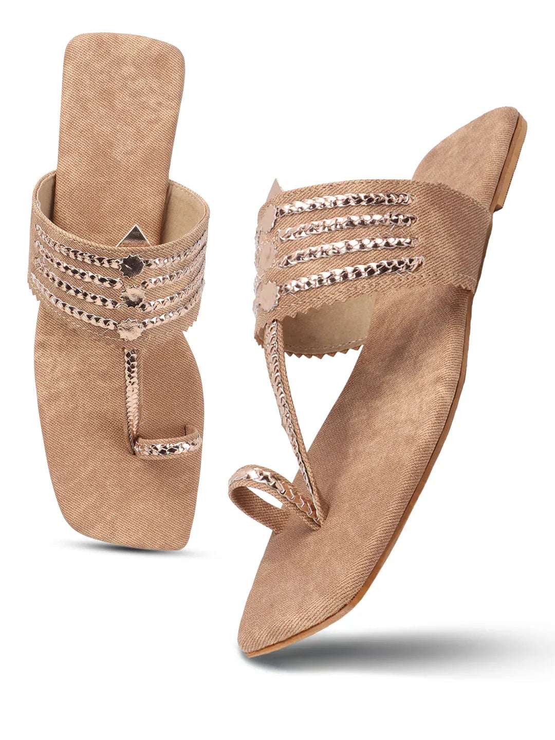 Ethnic Chain Detail Flats