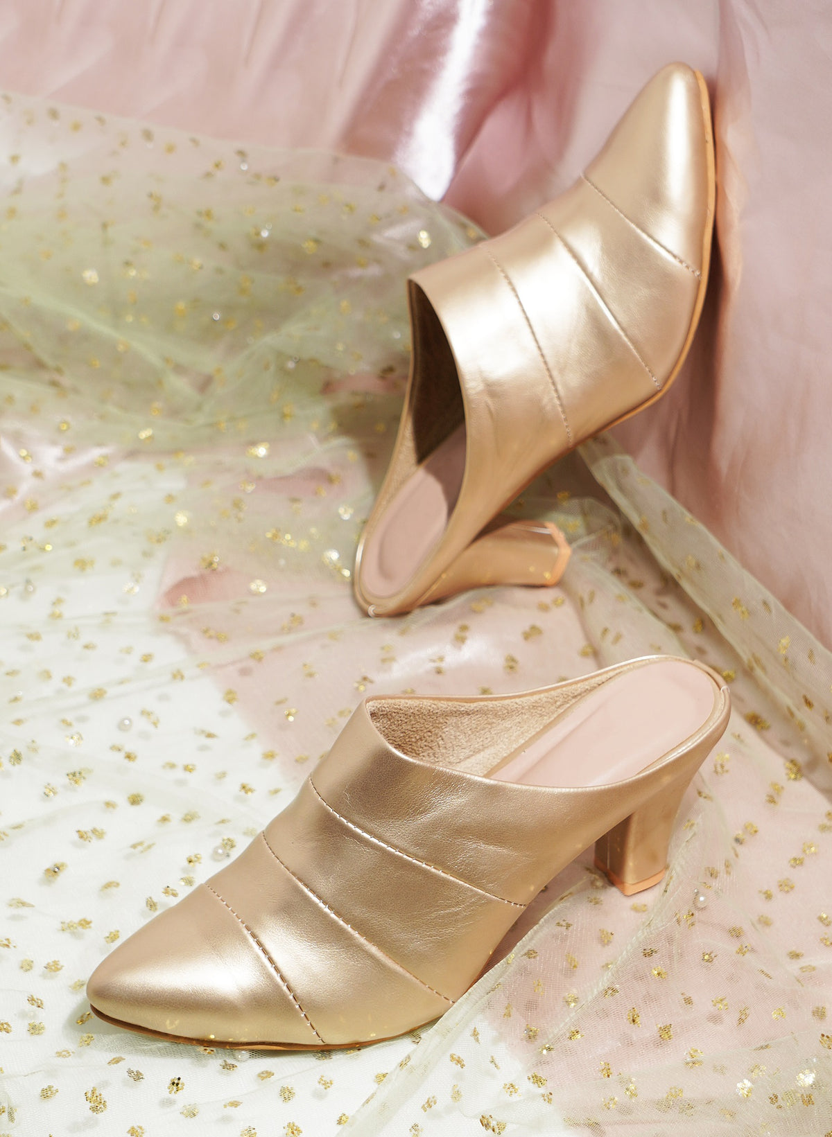 Classic Point Block Heel Mules