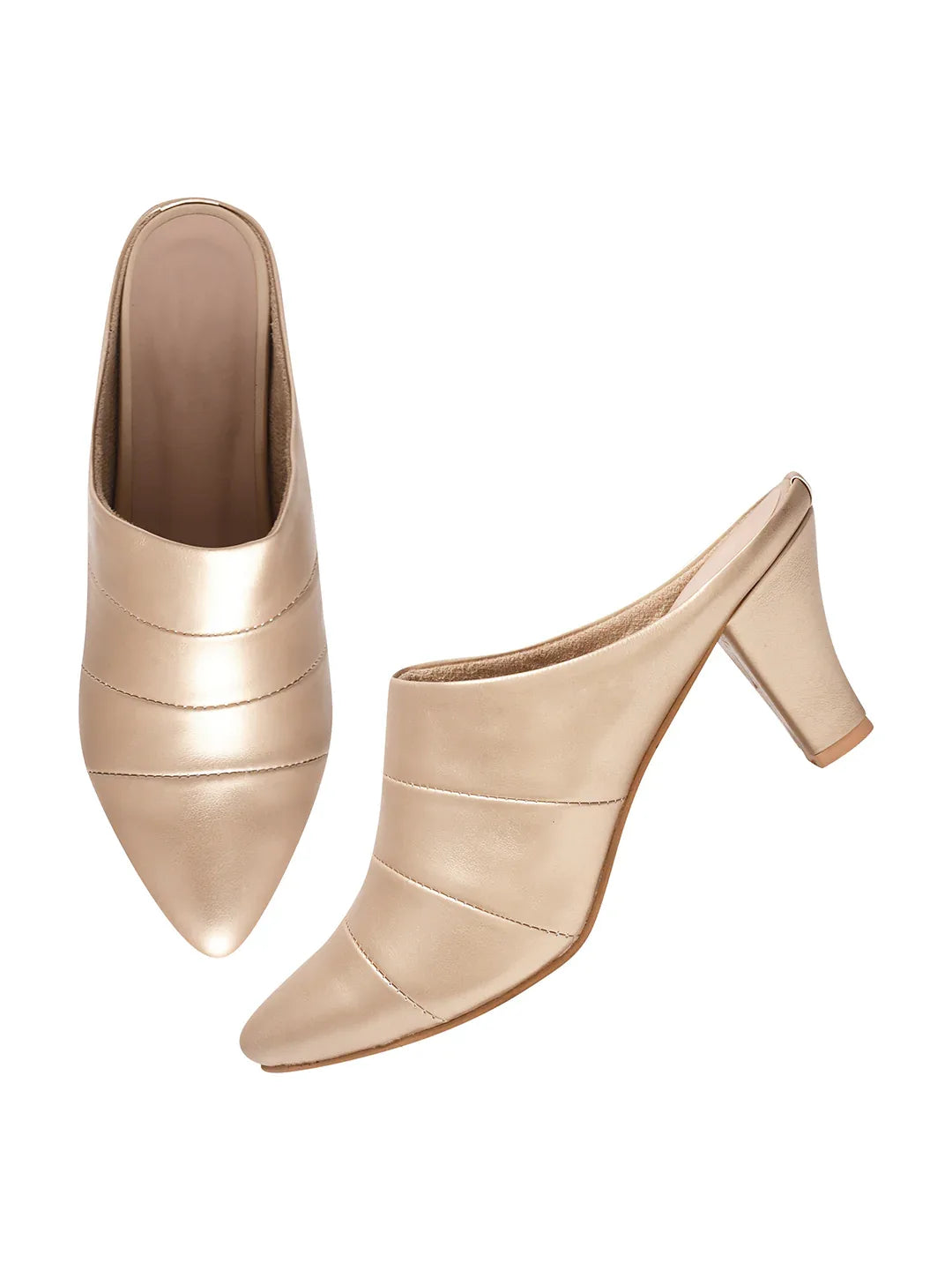 Classic Point Block Heel Mules