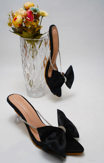 Satin Bow Statement Heels