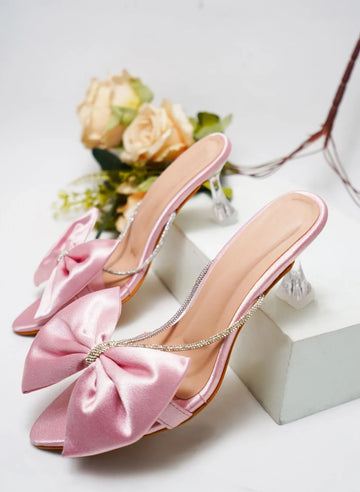 Satin Bow Statement Heels