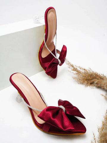 Satin Bow Statement Heels