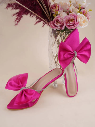 Satin Bow Statement Heels