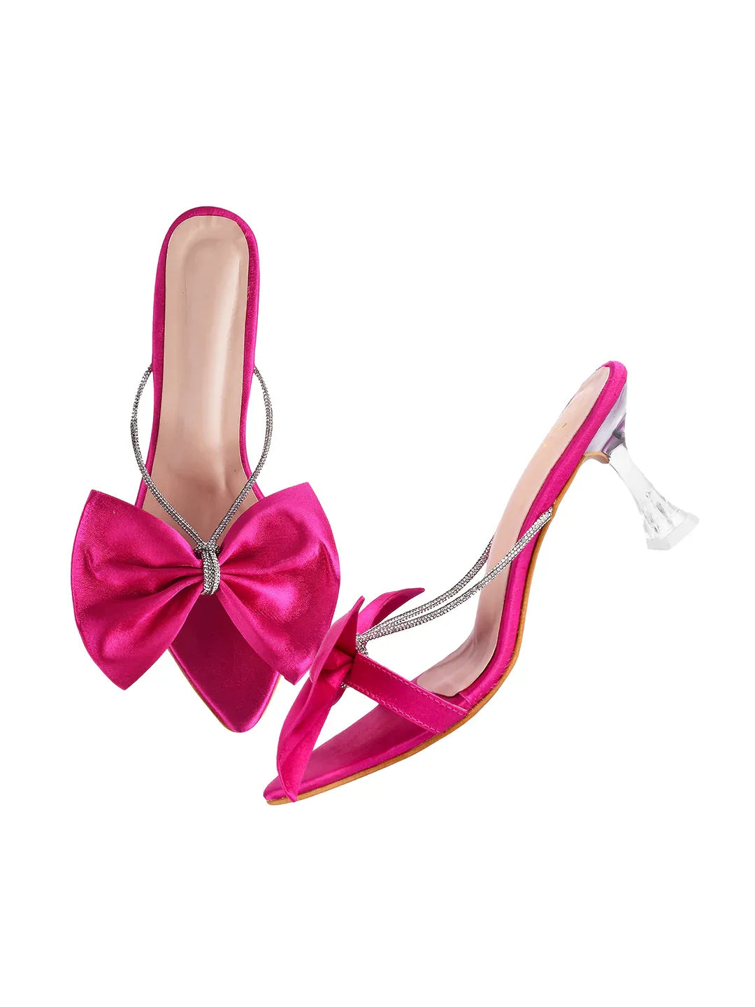 Satin Bow Statement Heels