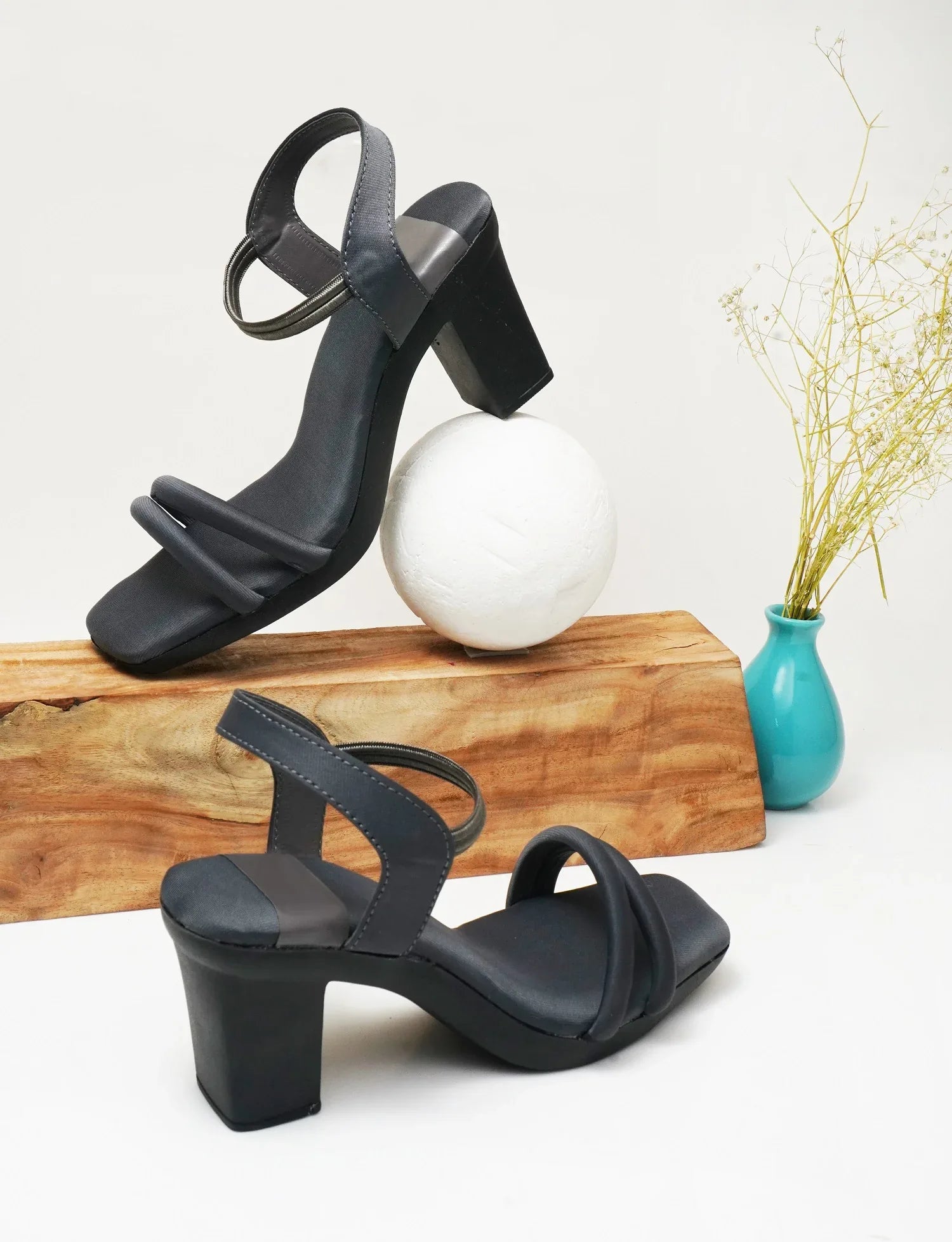 Minimal Strap Block Heel Heels