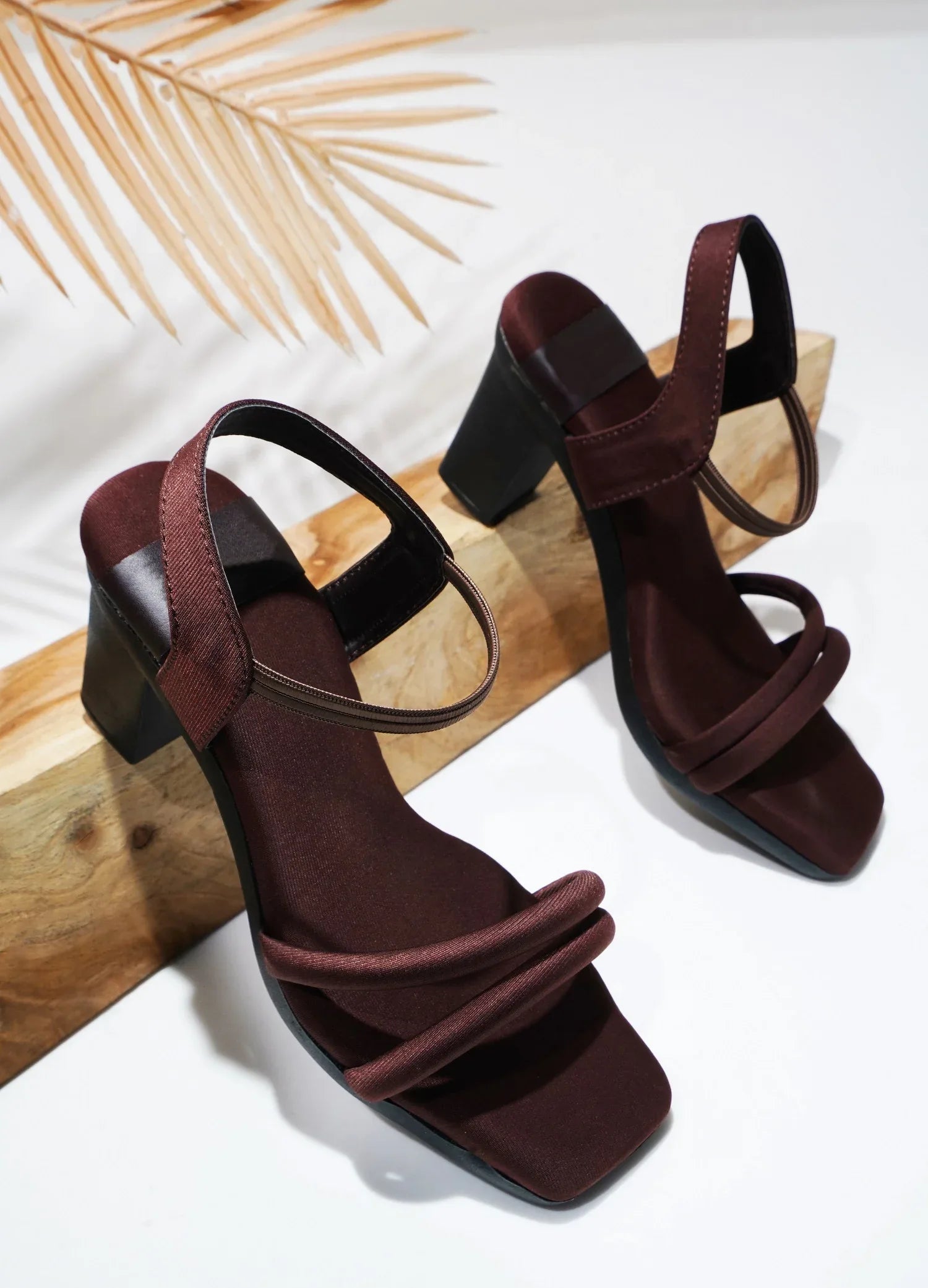 Minimal Strap Block Heel Heels