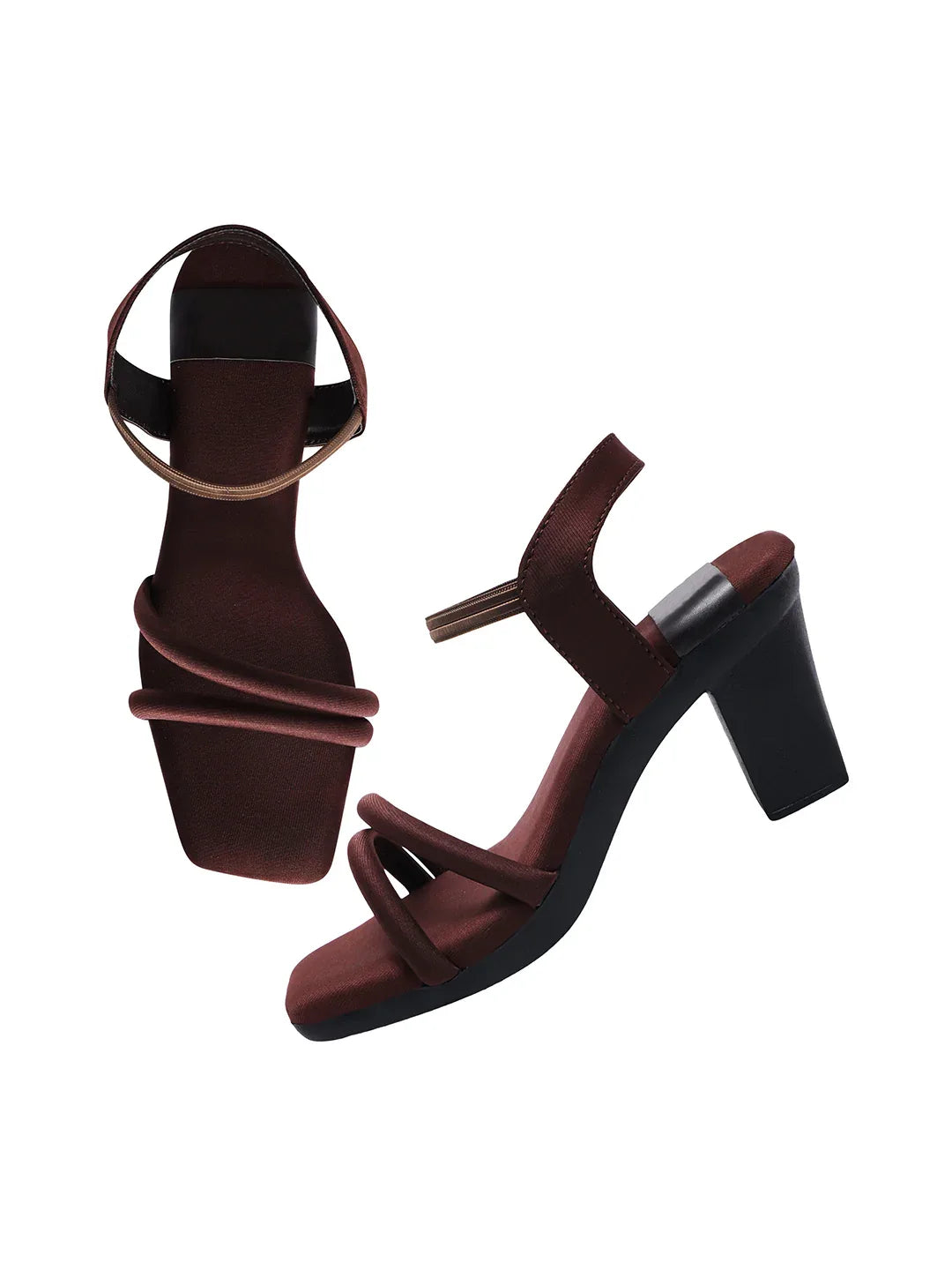 Minimal Strap Block Heel Heels