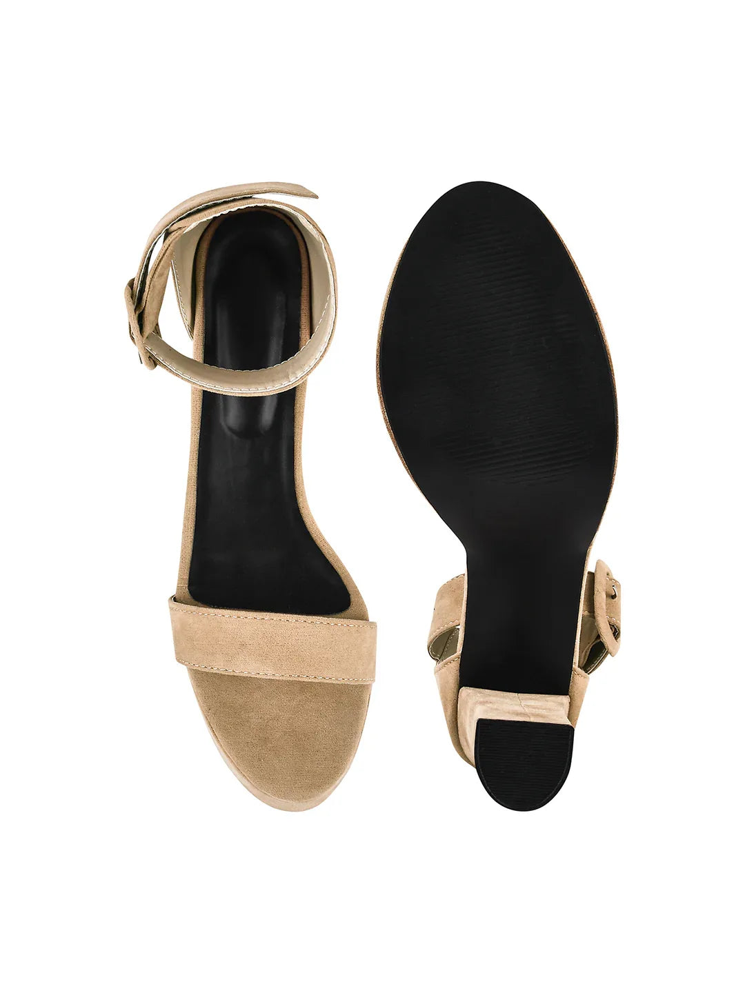 Velvet Edge Ankle-Strap Heels
