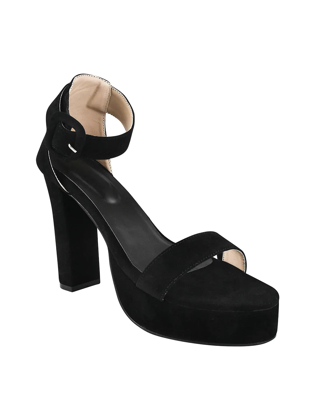 Velvet Edge Ankle-Strap Heels