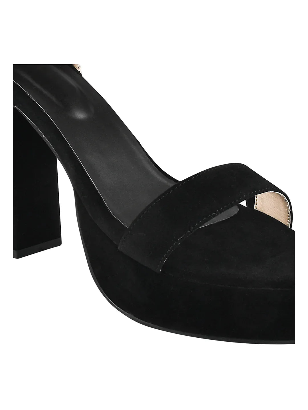 Velvet Edge Ankle-Strap Heels