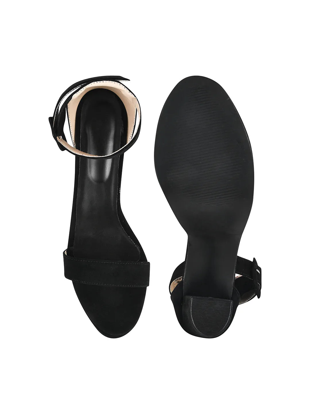 Velvet Edge Ankle-Strap Heels