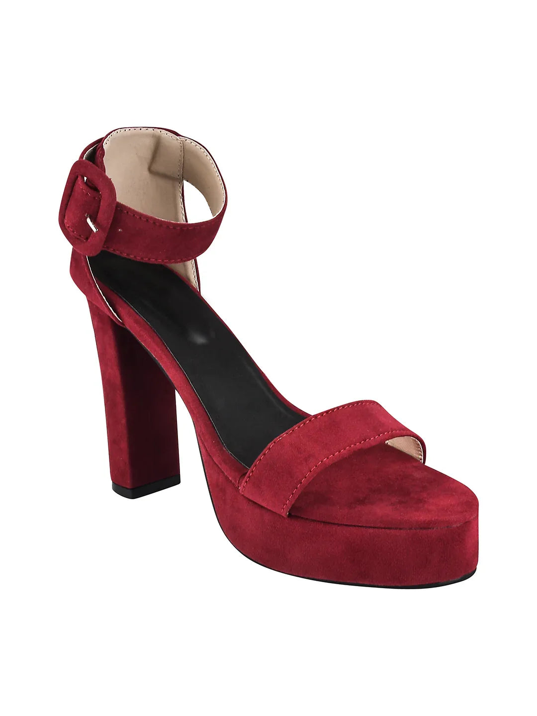 Velvet Edge Ankle-Strap Heels