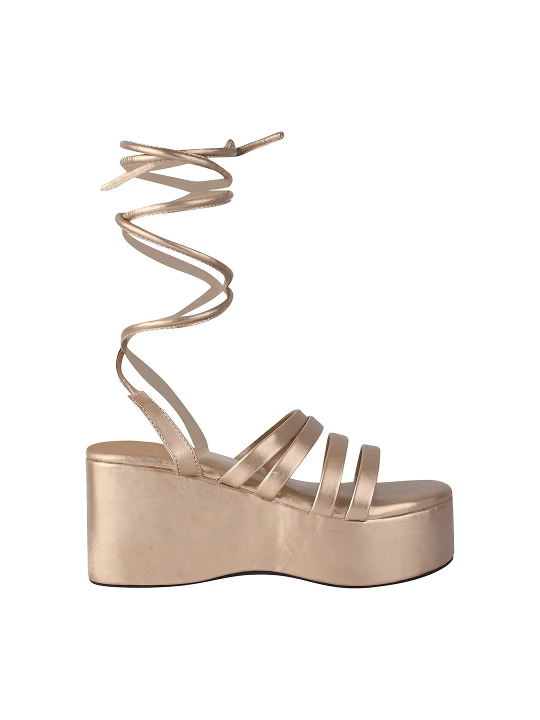 Wrap & Rise Lace-Up Wedge Heels