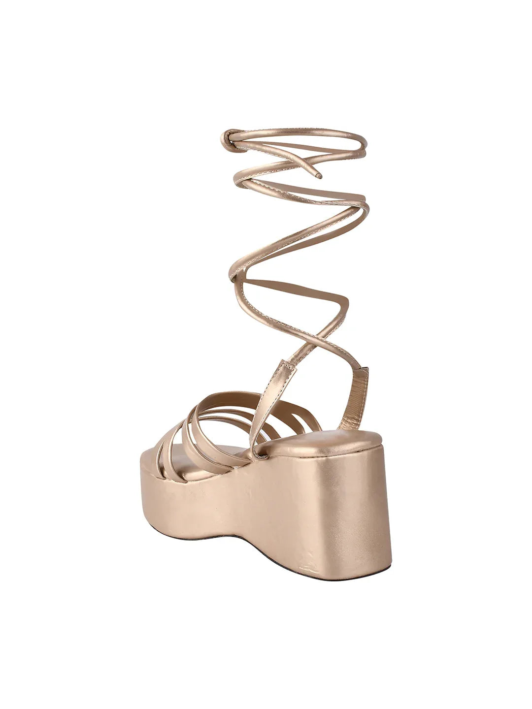 Wrap & Rise Lace-Up Wedge Heels