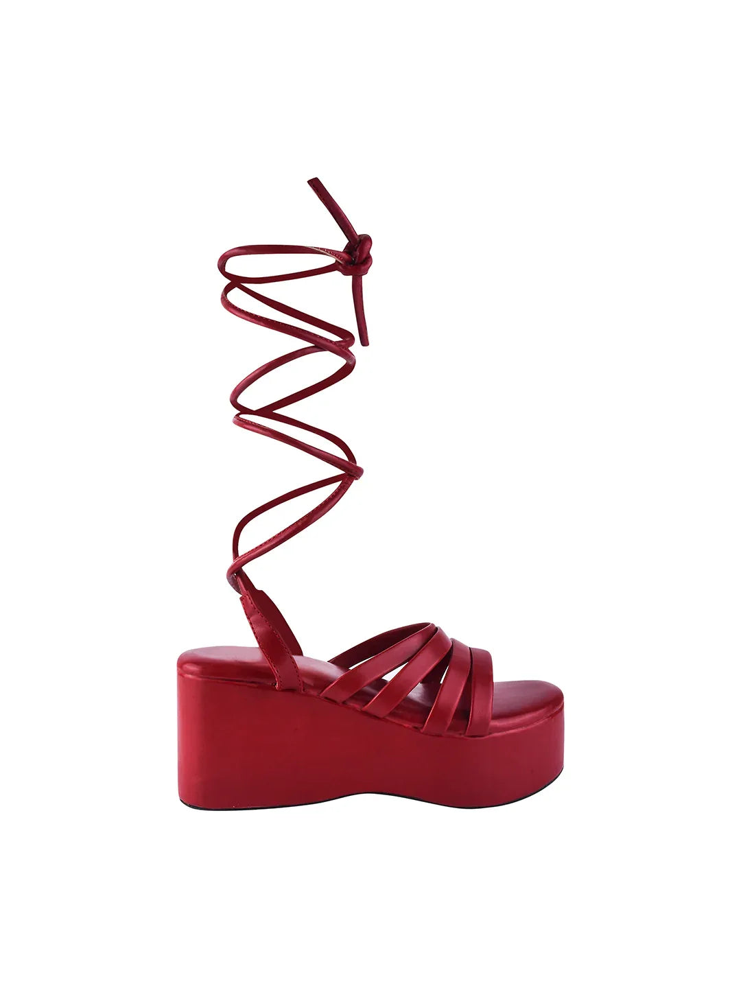 Wrap & Rise Lace-Up Wedge Heels