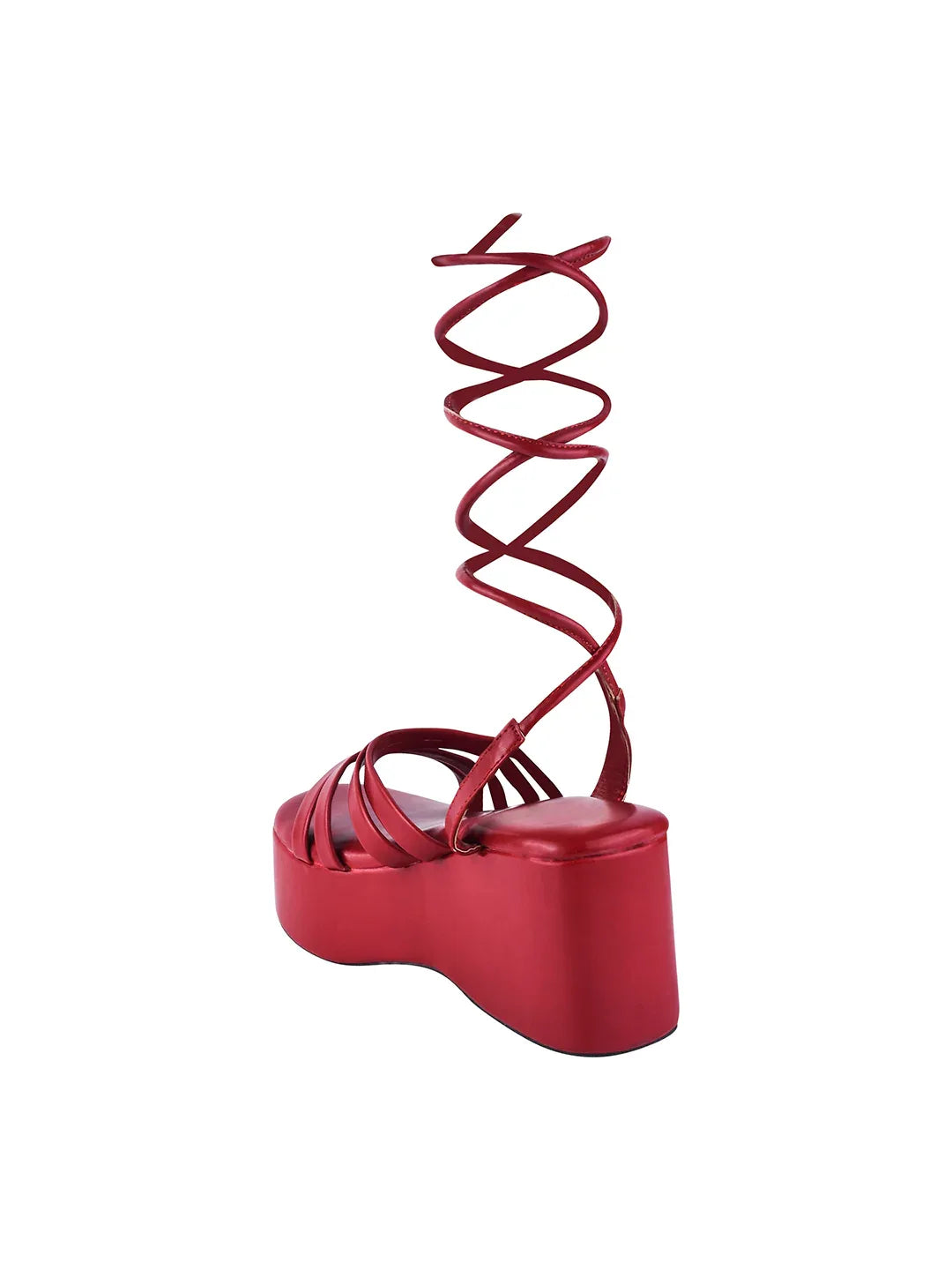 Wrap & Rise Lace-Up Wedge Heels