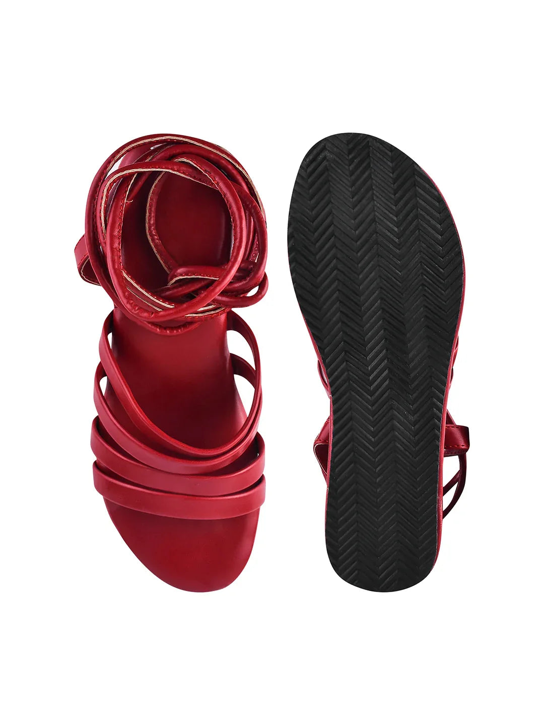 Wrap & Rise Lace-Up Wedge Heels