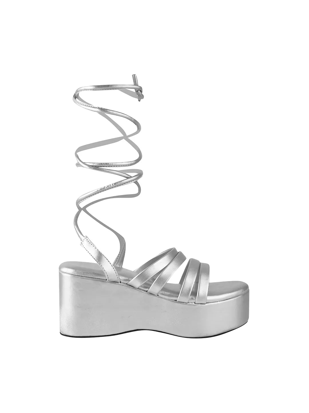 Wrap & Rise Lace-Up Wedge Heels