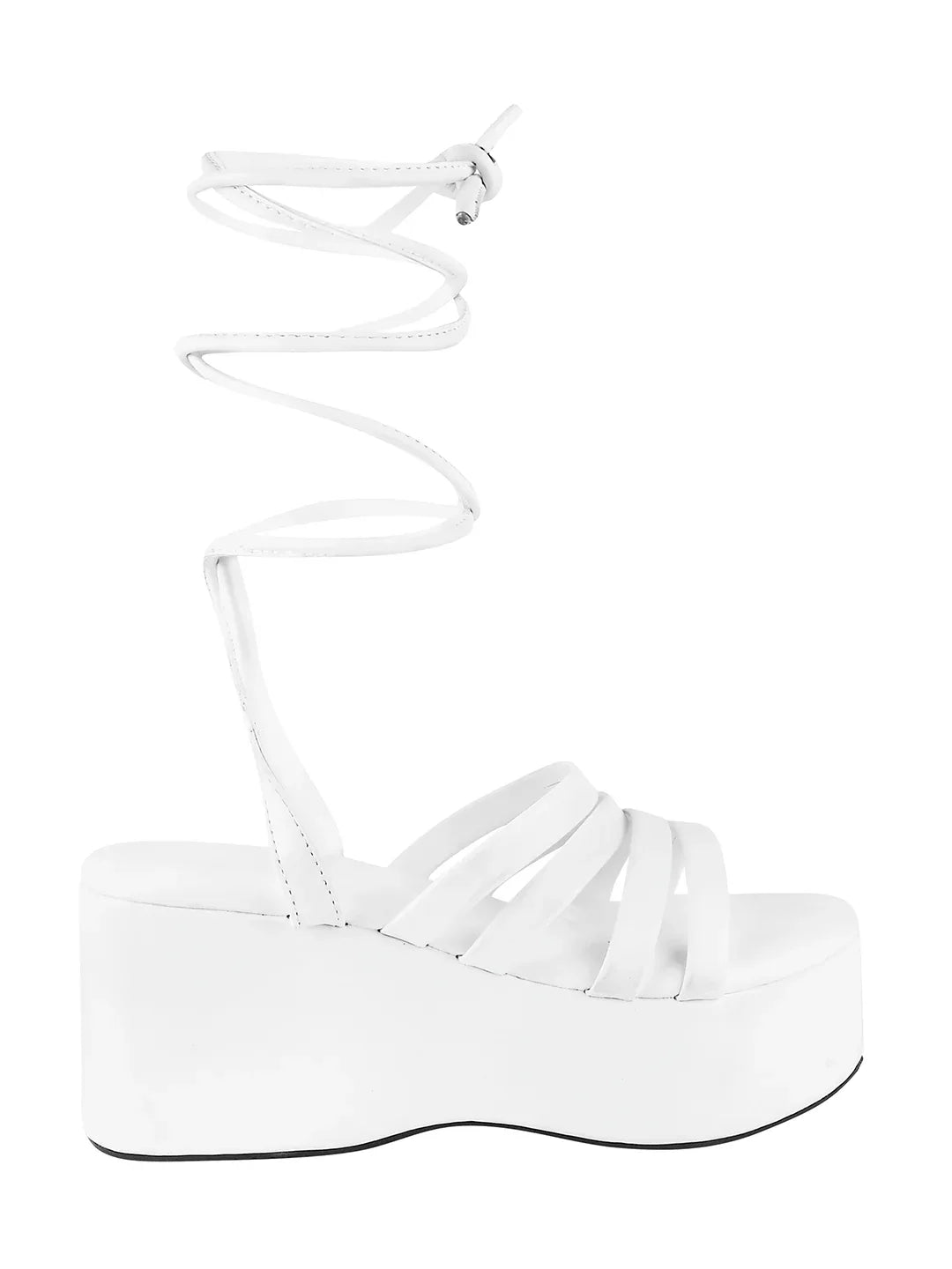 Wrap & Rise Lace-Up Wedge Heels
