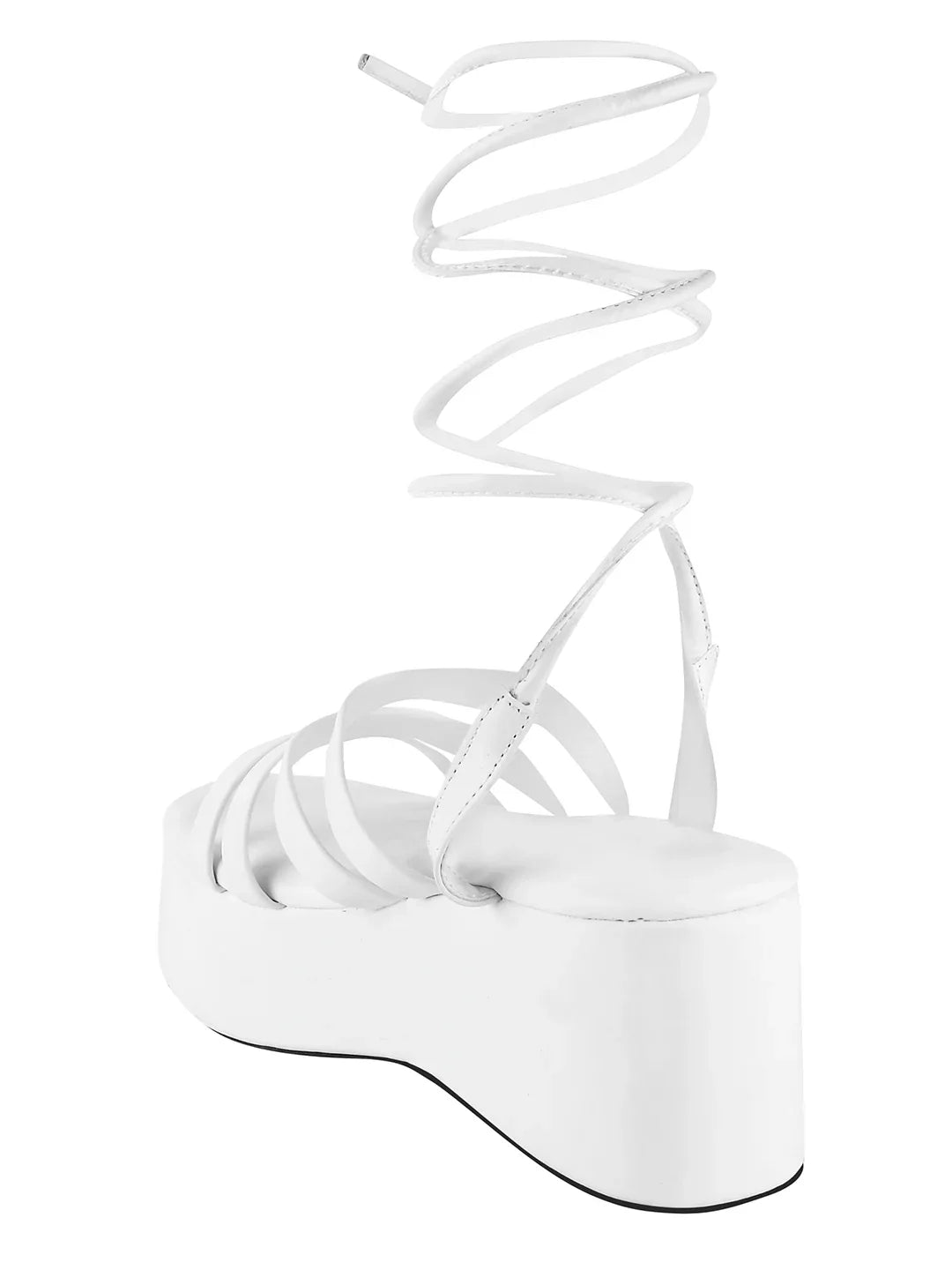 Wrap & Rise Lace-Up Wedge Heels