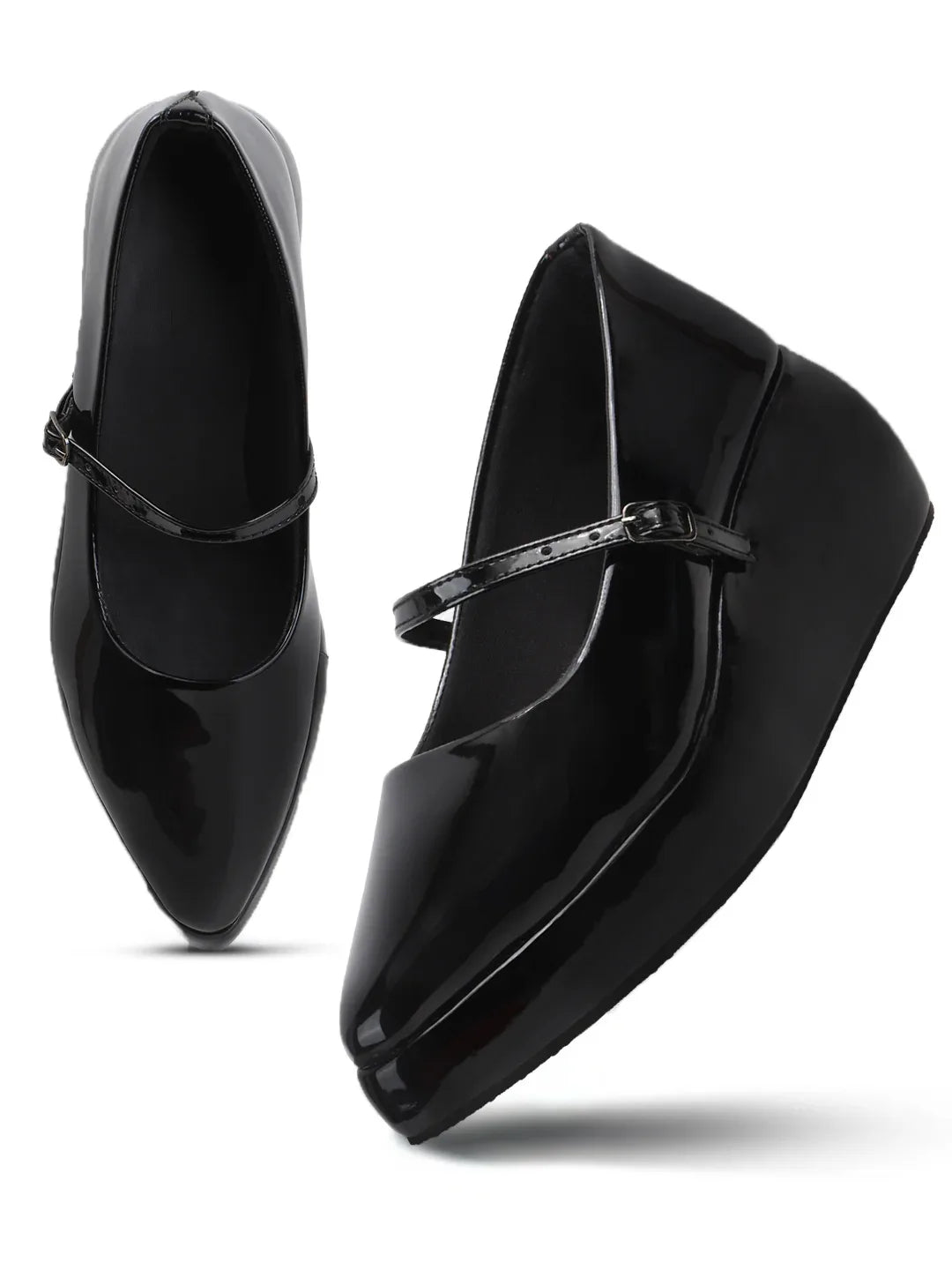 Rounded Toe Platform Mary Jane Shoes