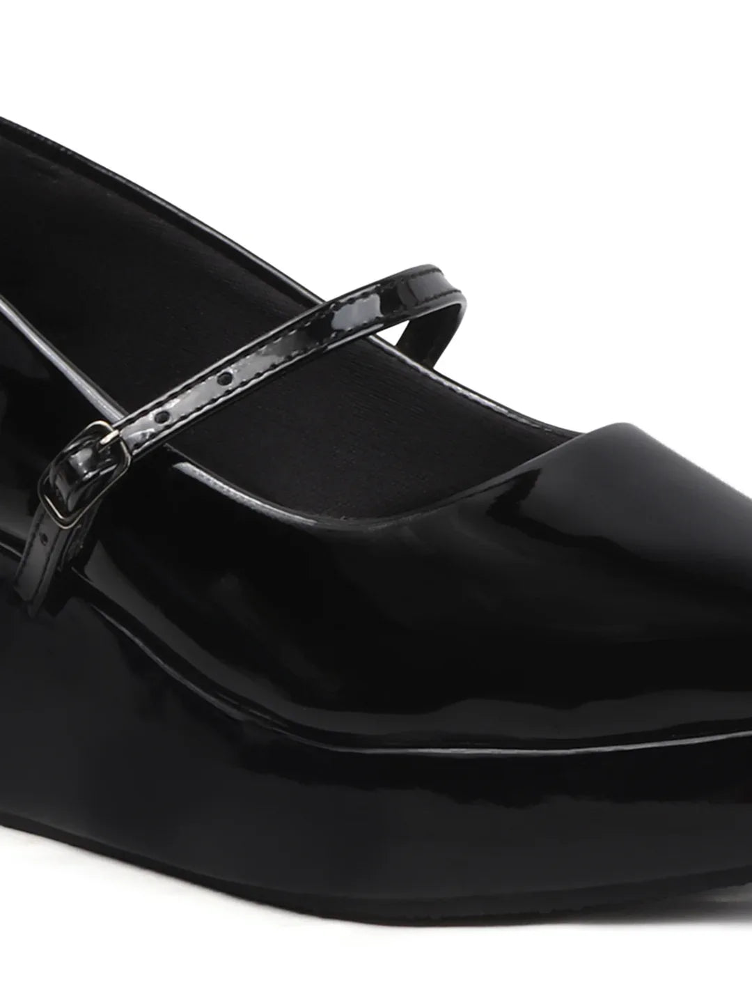 Rounded Toe Platform Mary Jane Shoes