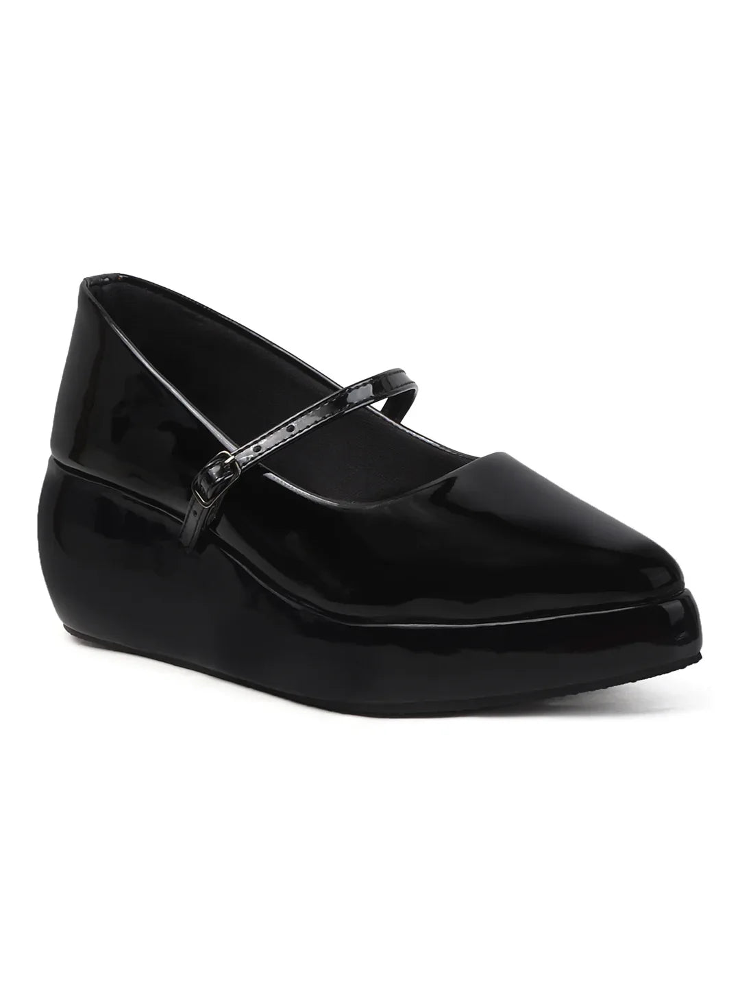 Rounded Toe Platform Mary Jane Shoes