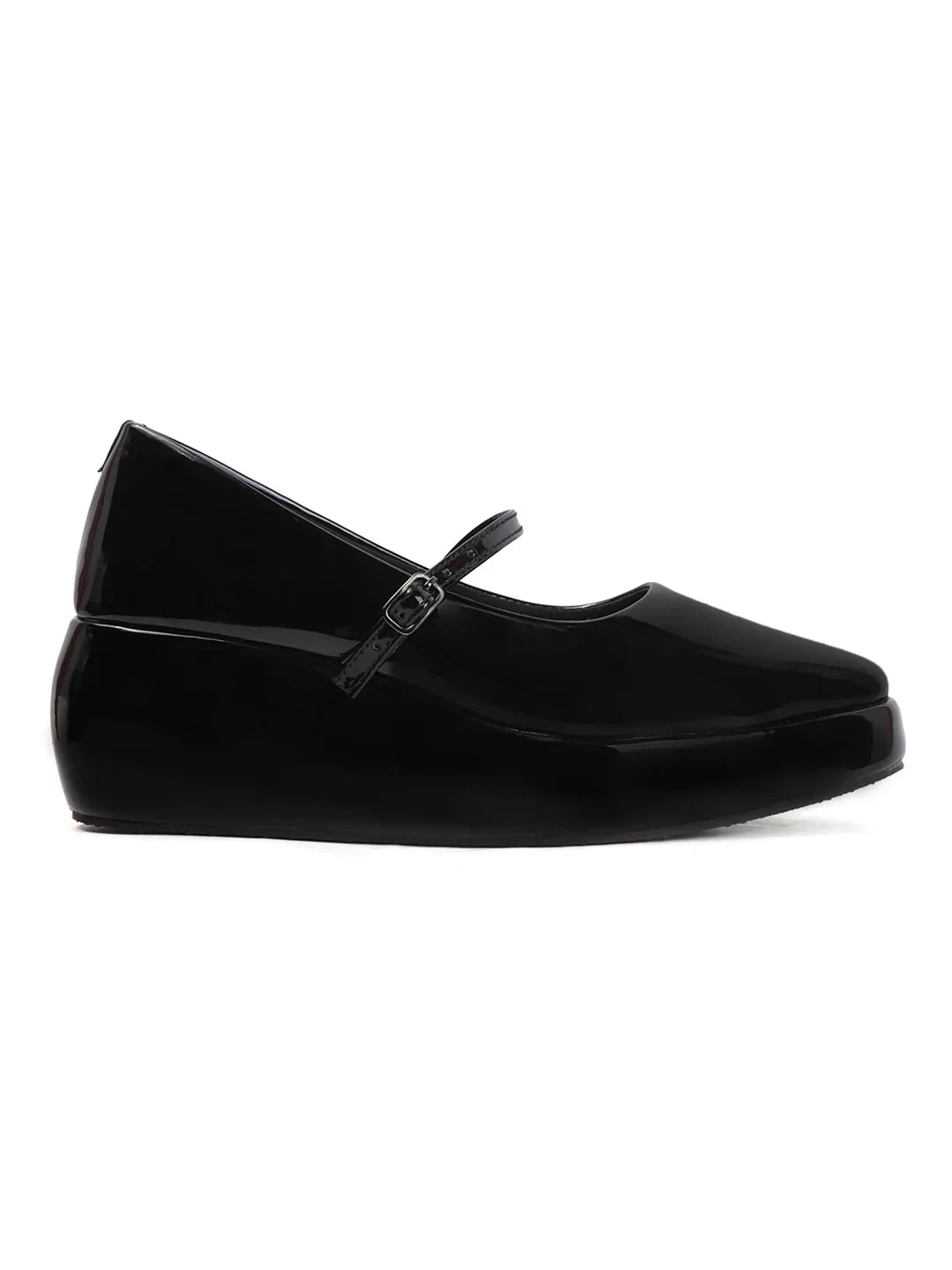 Rounded Toe Platform Mary Jane Shoes
