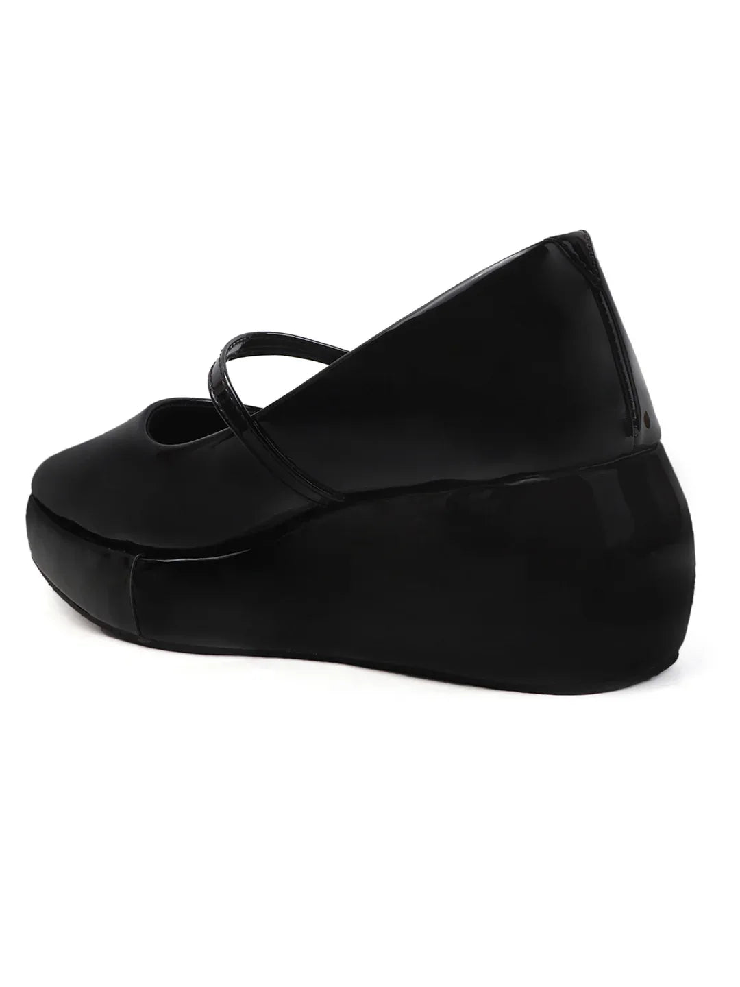 Rounded Toe Platform Mary Jane Shoes