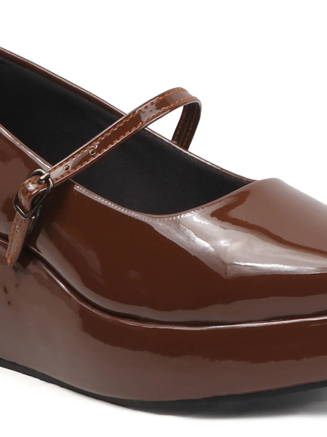 Rounded Toe Platform Mary Jane Shoes