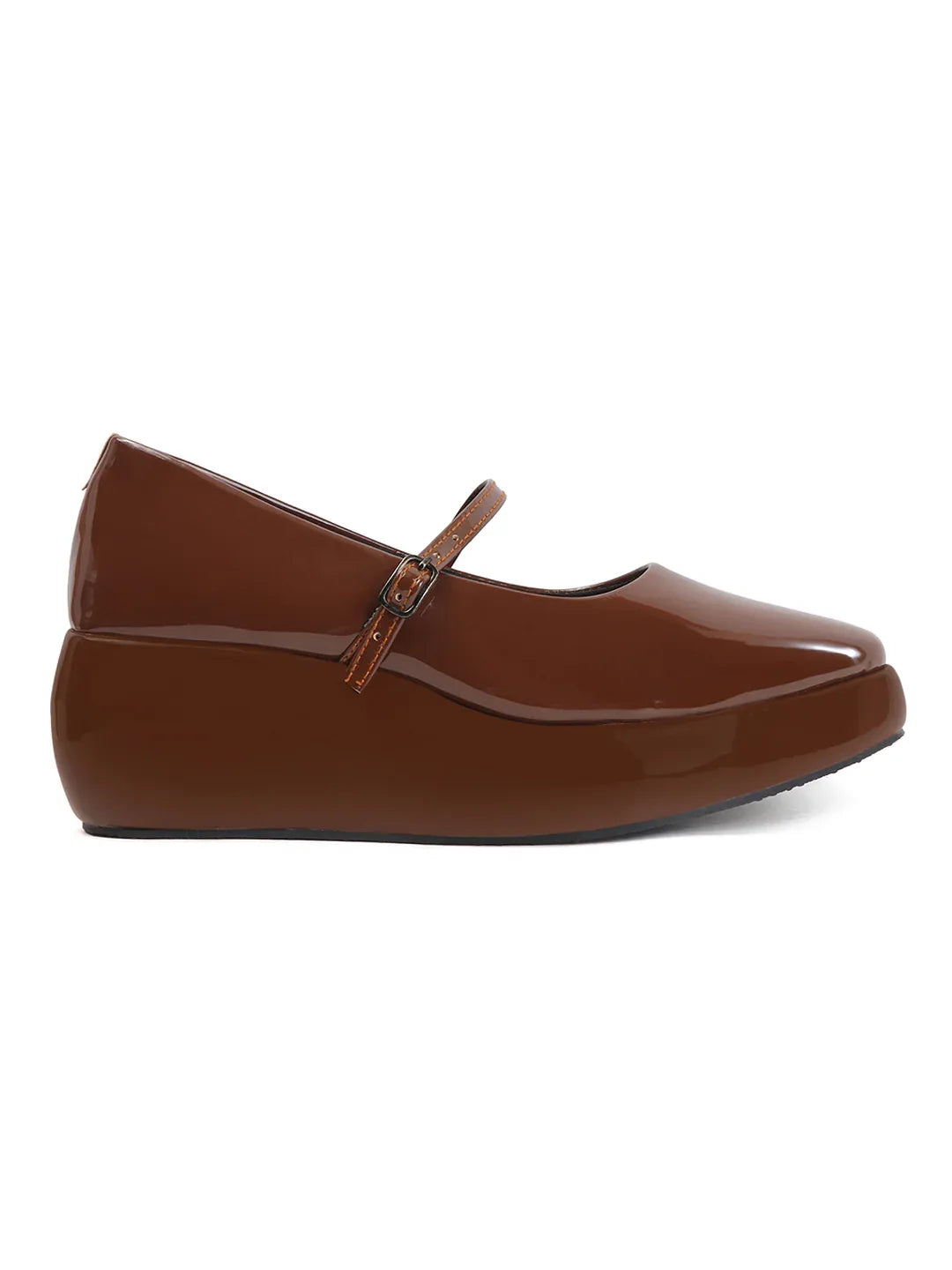 Rounded Toe Platform Mary Jane Shoes