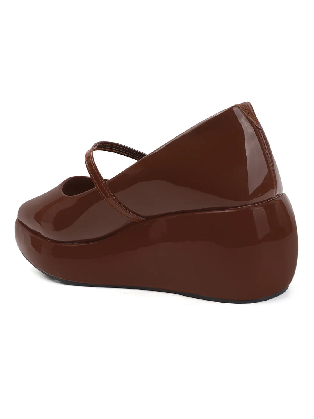 Rounded Toe Platform Mary Jane Shoes
