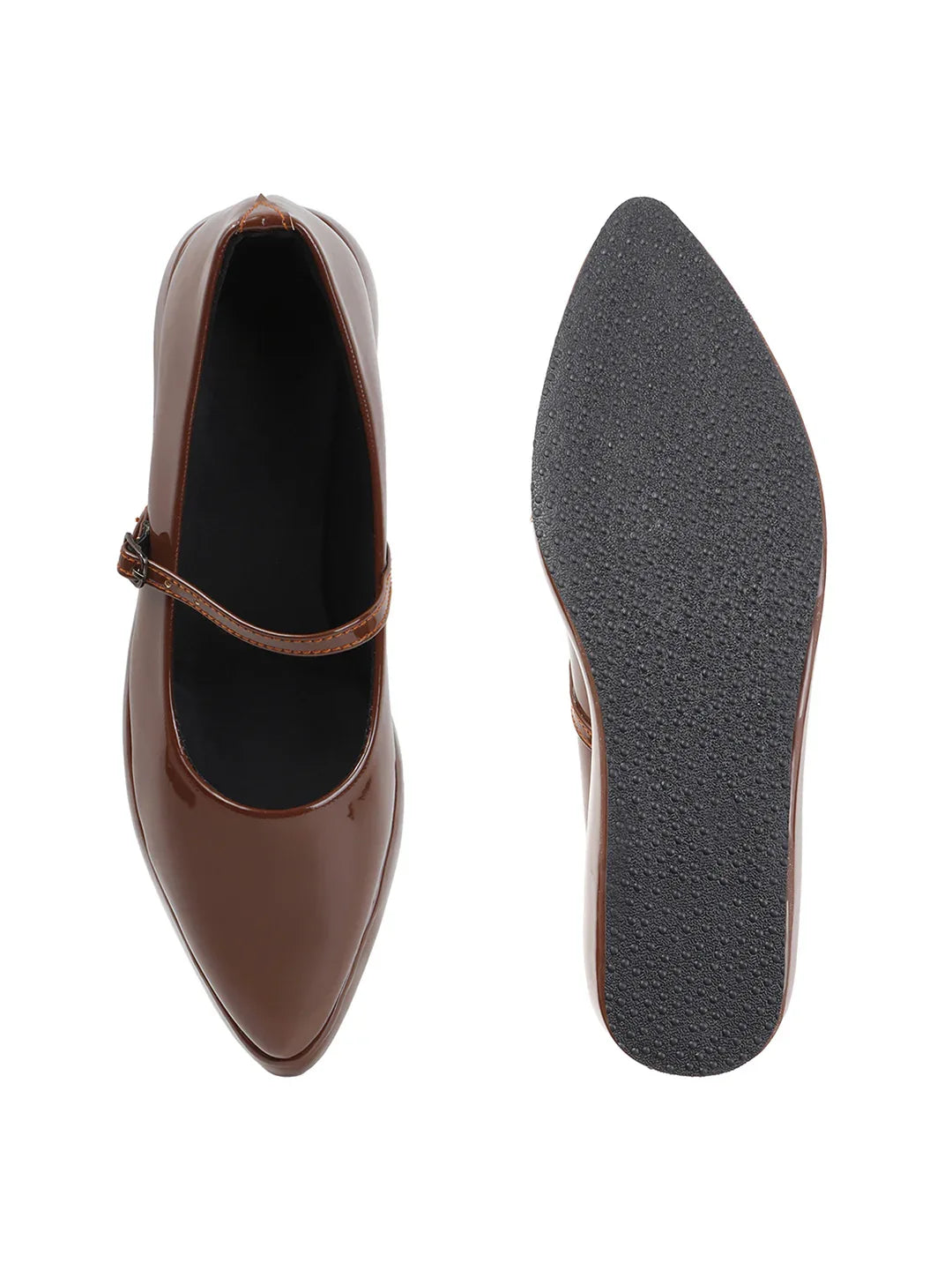 Rounded Toe Platform Mary Jane Shoes