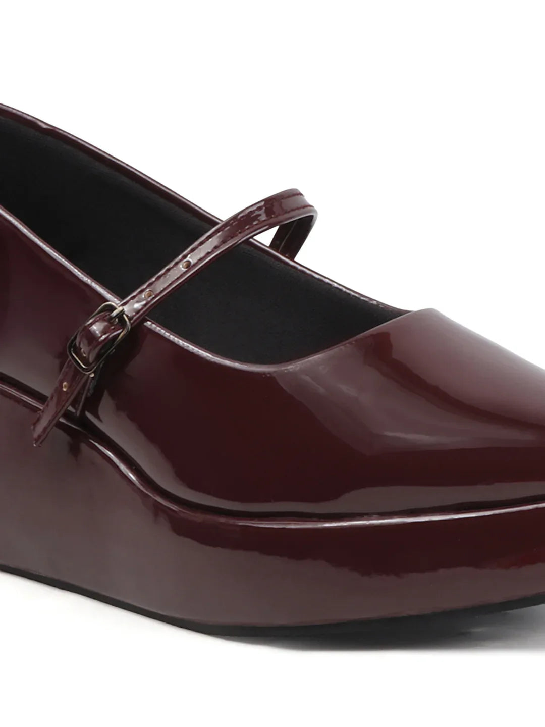 Rounded Toe Platform Mary Jane Shoes