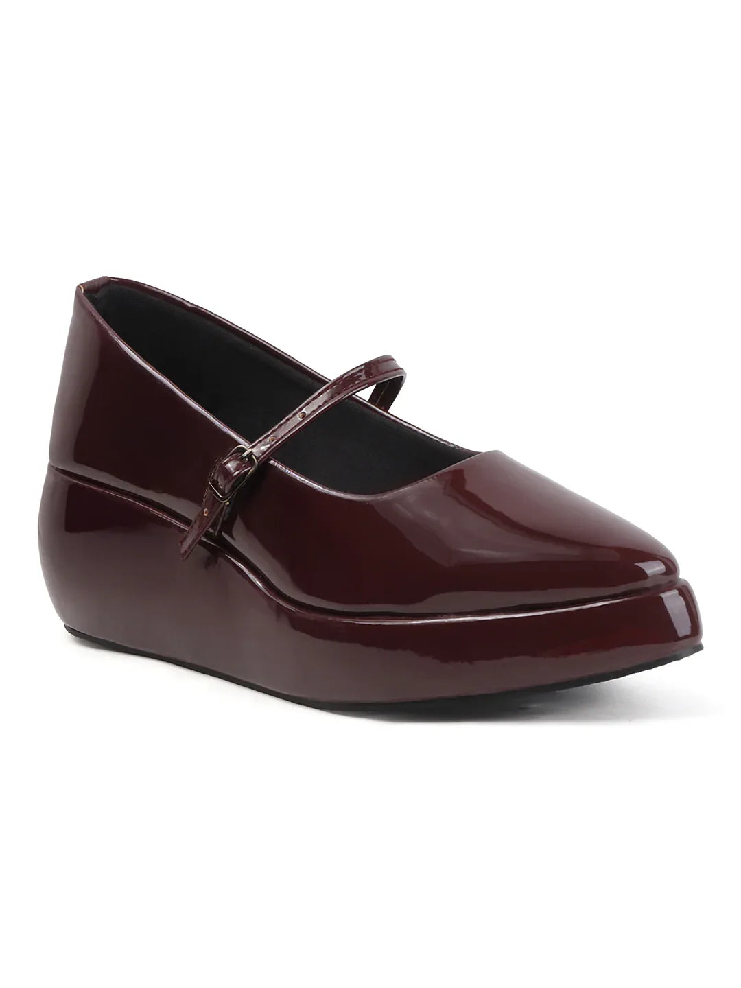 Rounded Toe Platform Mary Jane Shoes